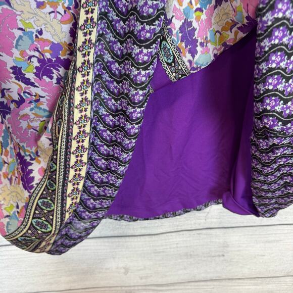 Susan Graver Plus Size Purple Floral Sleeveless Spring Blouse Size 2X - Picture 8 of 11